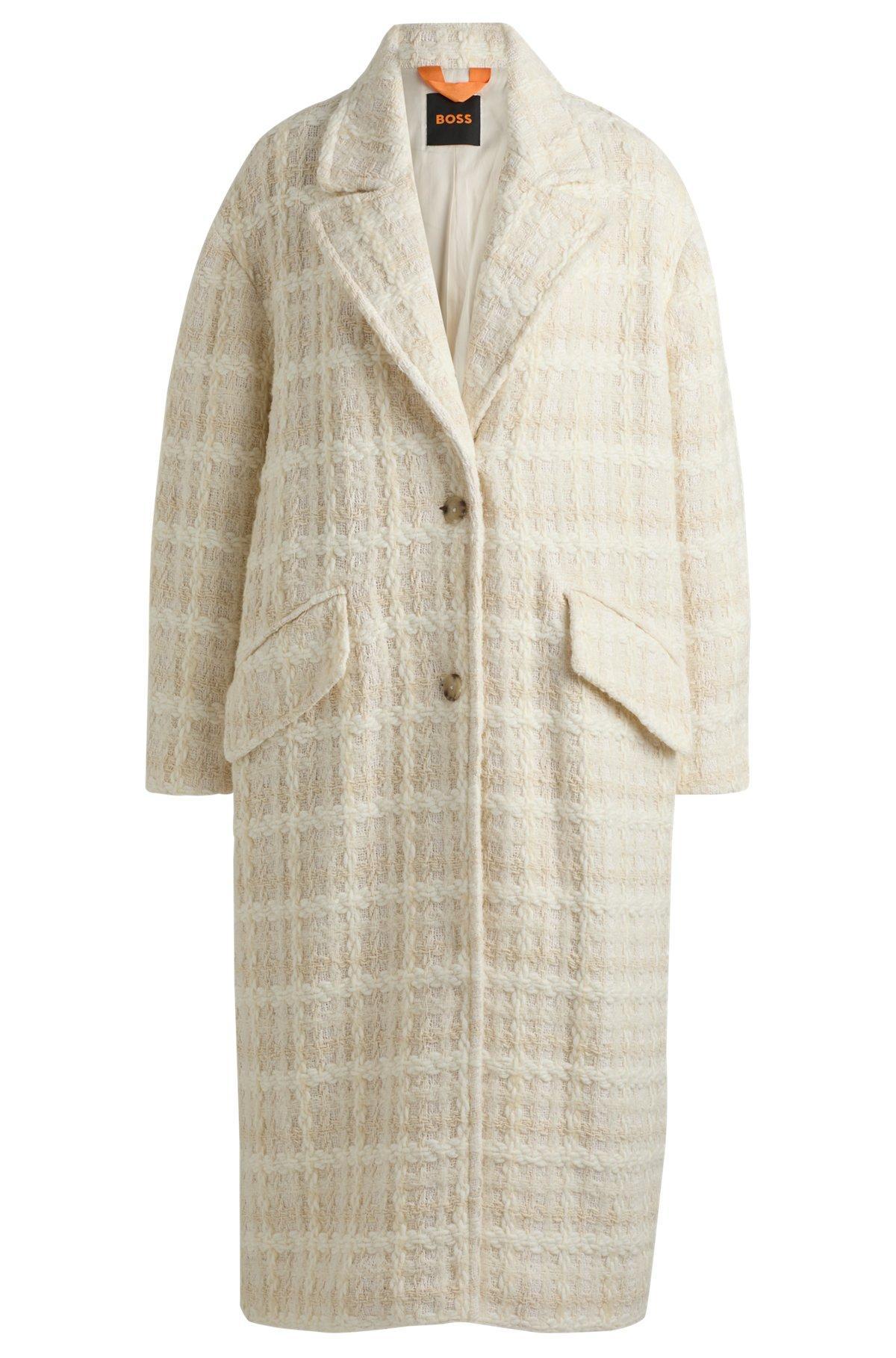 Relaxed-fit single-breasted tweed coat Product Image