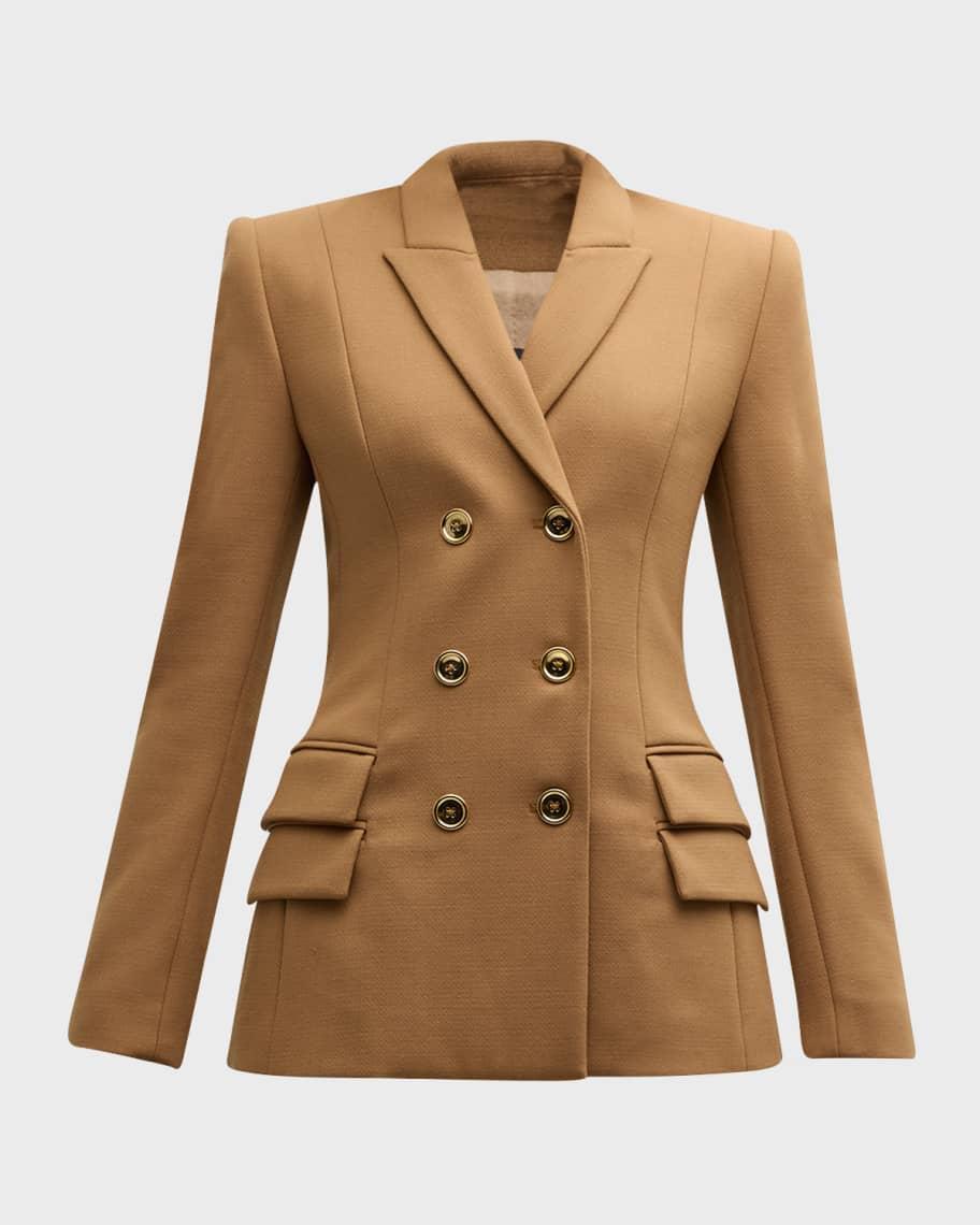 Fitted Wool Double-Breasted Jacket Product Image
