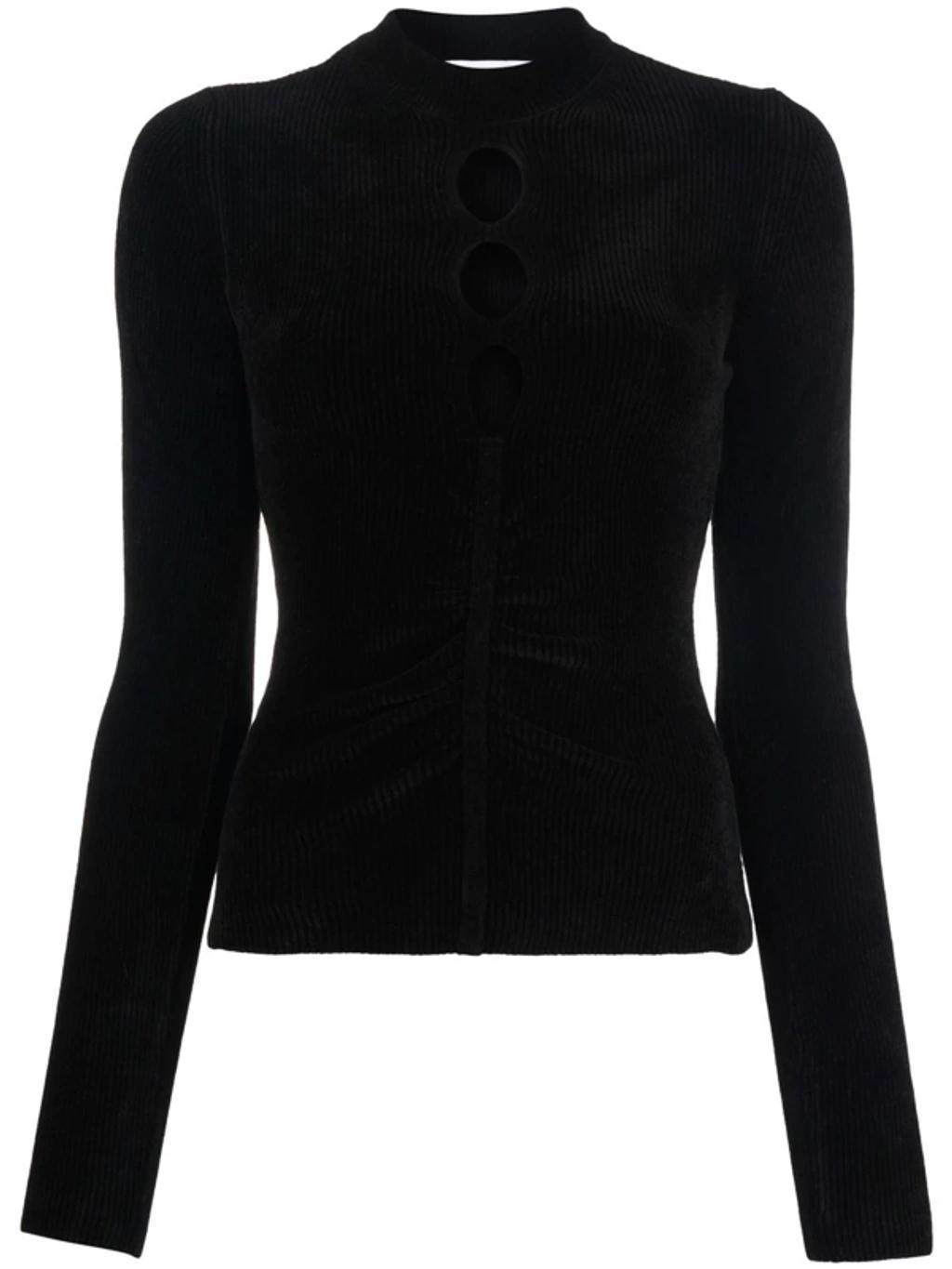 MSGM Cut-out Detail Knitted Top - Atterley In Black Product Image