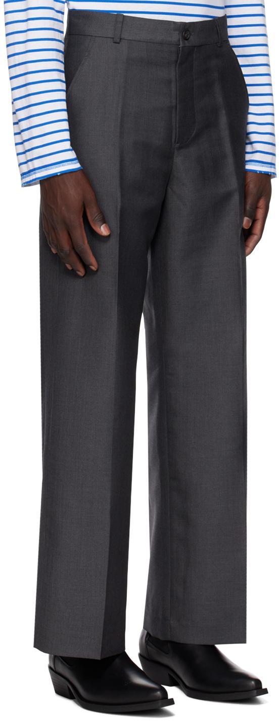 OUR LEGACY Gray Tuxedo Trousers In Grey Mnemonic Wool Product Image