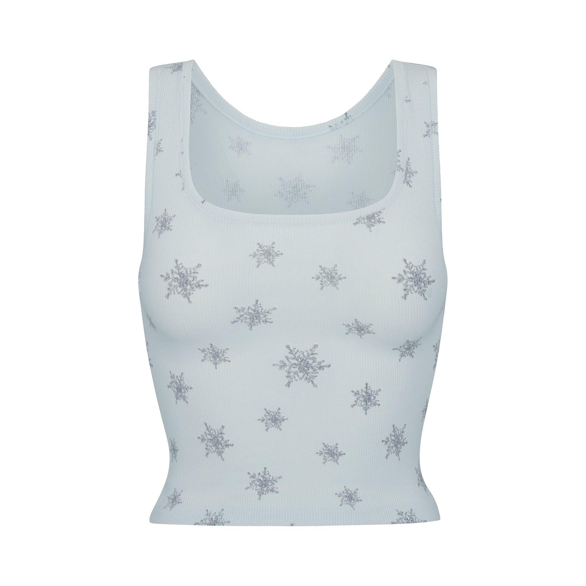 COTTON RIB TANK AND LEGGING SET | FROST SNOWFLAKE PRINT Product Image
