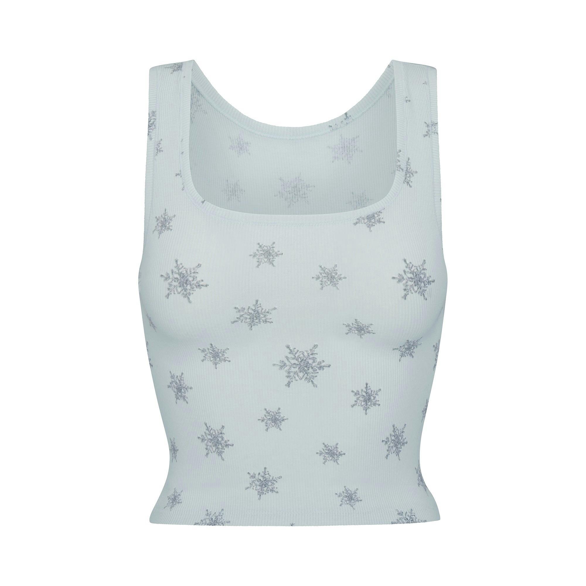 COTTON RIB TANK AND LEGGING SET | FROST SNOWFLAKE PRINT Product Image