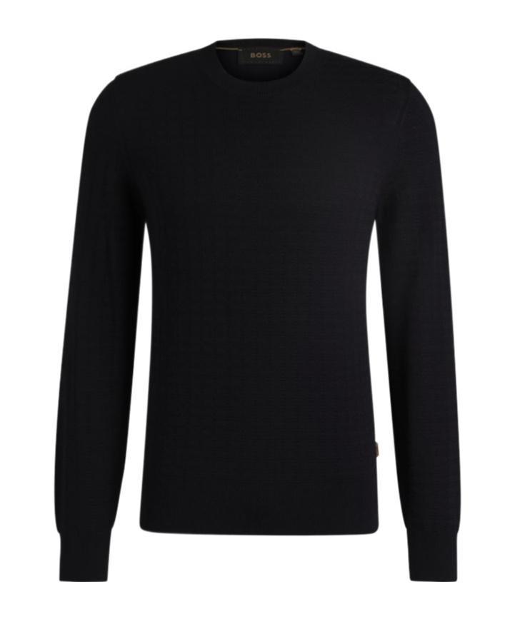 HUGO BOSS Round Neck Sweater In Black Product Image