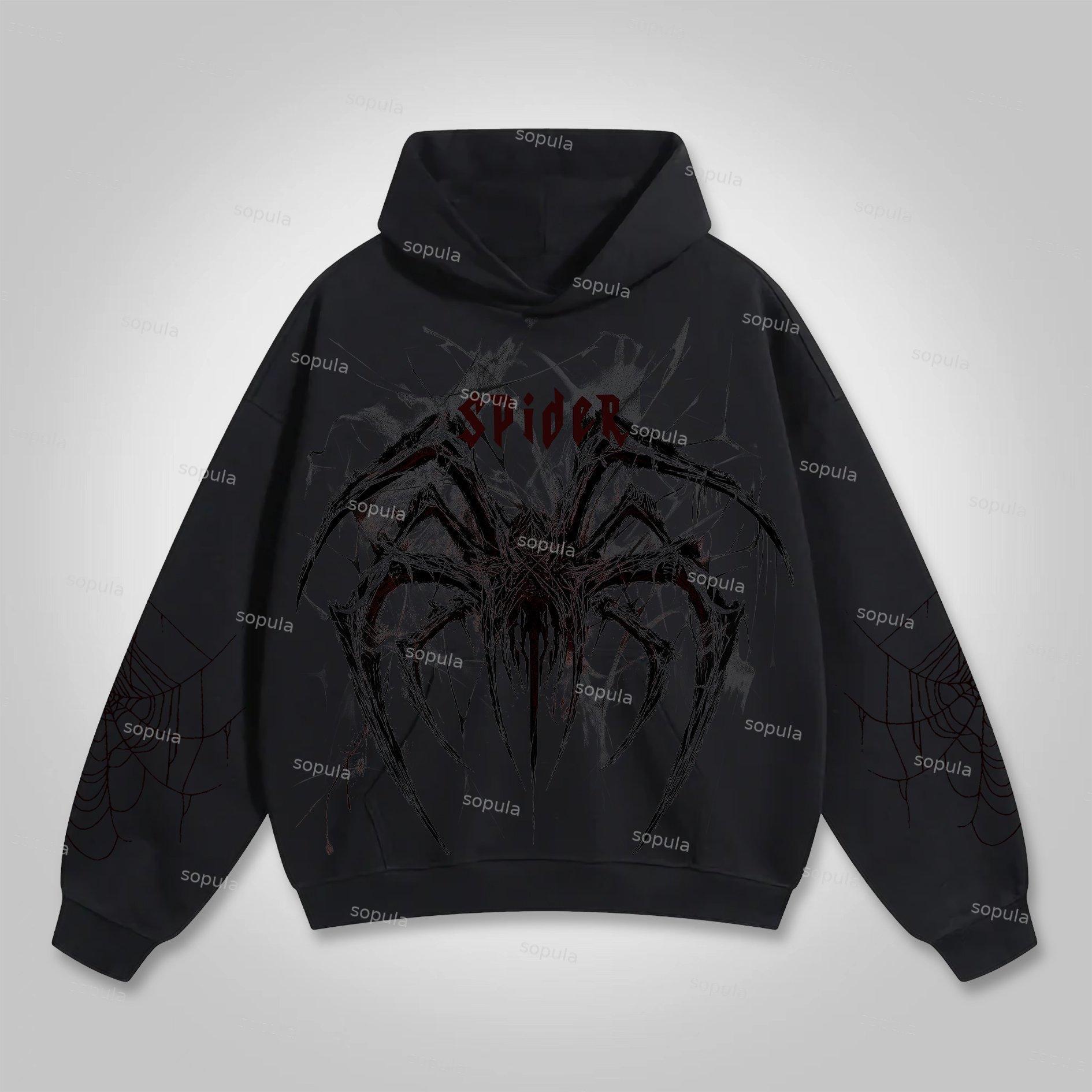 Sopula Flame Letter Cool Boy Graphic Cotton Pocket Hoodie Product Image