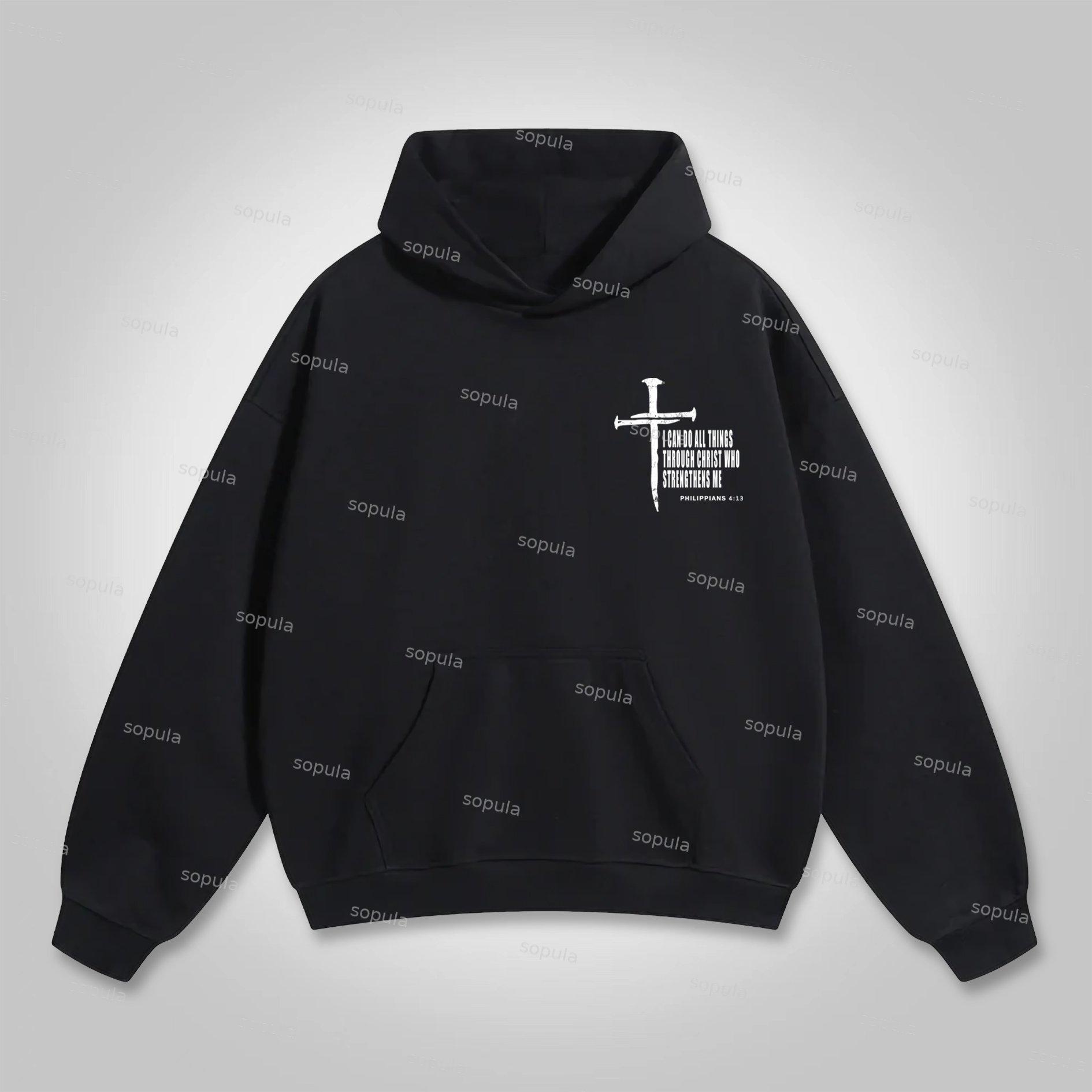 Sopula Philippians Who Strengthens Me Graphic Hoodie Product Image