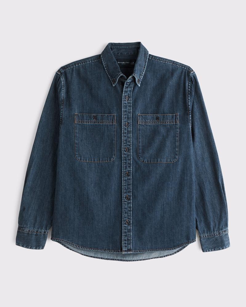 Denim Button-Up Shirt Product Image