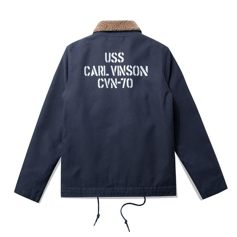 Printed-Back Fleece-Lined Hooded Jacket Product Image