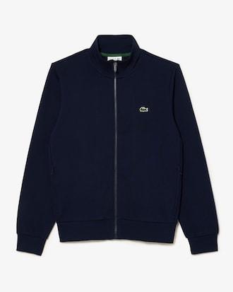 Men's Zip-Up High-Neck Fleece Sweatshirt Product Image