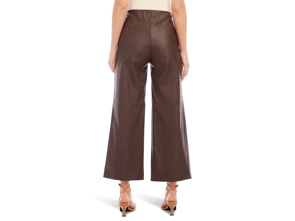 Karen Kane Cropped Vegan Leather Pants Women's Dress Pants Product Image