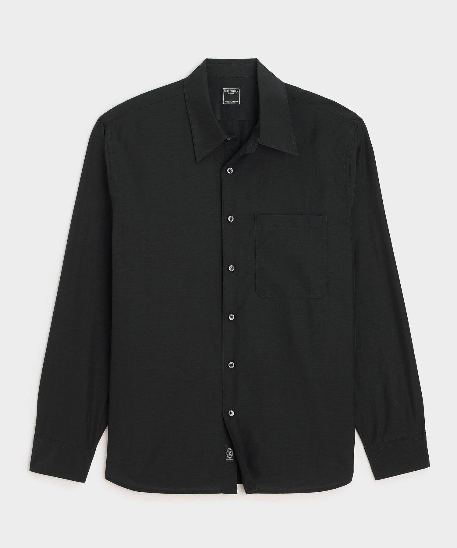 Relaxed Silk-Cotton Point Collar Shirt Product Image