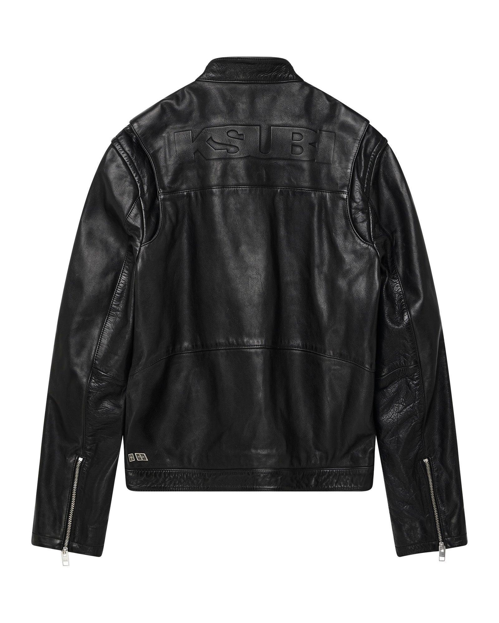 Mens Stinger Leather Biker Jacket Product Image