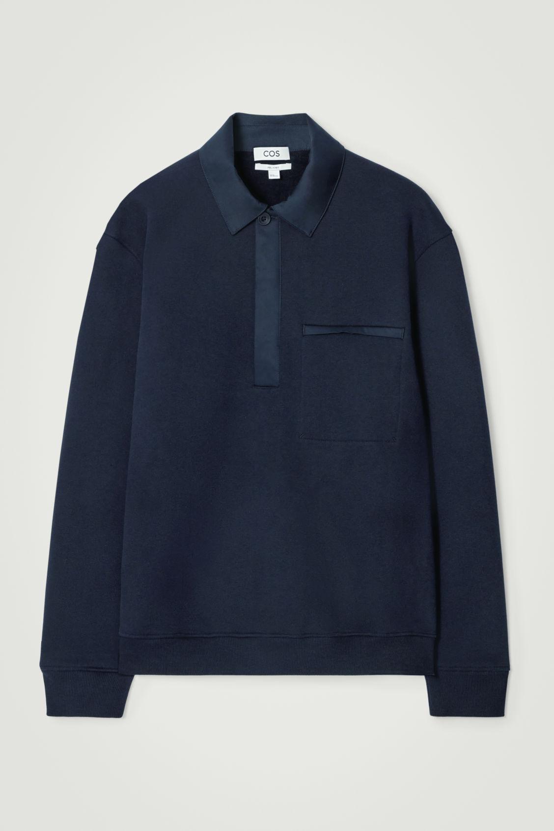 RELAXED HALF-PLACKET POLO SWEATSHIRT Product Image