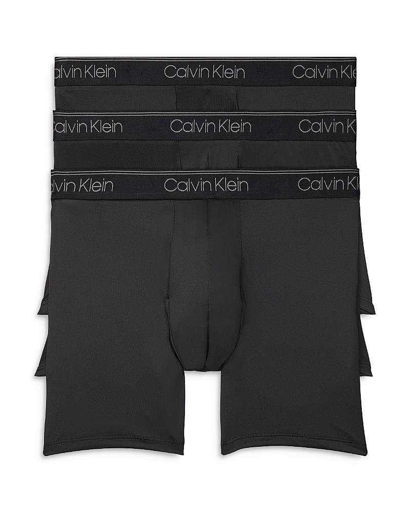 Men's Calvin Klein 3-Pack Microfiber Stretch Boxer Briefs, Size: 2XL, Black Convoy Red Gala Product Image