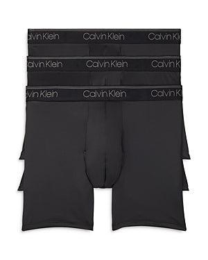 Men's Calvin Klein 3-Pack Microfiber Stretch Boxer Briefs, Size: 2XL, Black Convoy Red Gala Product Image