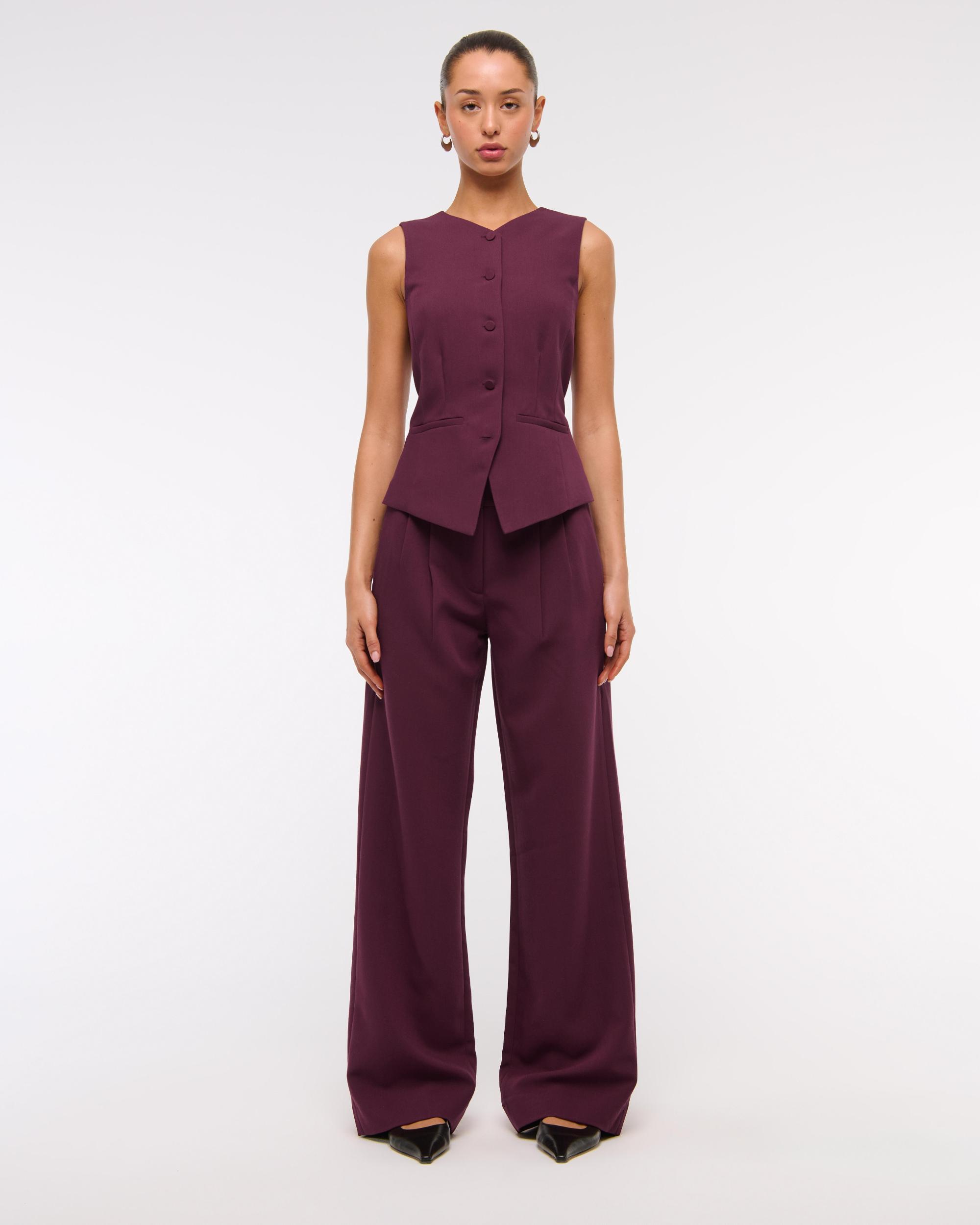 High-Neck Tailored Vest Product Image