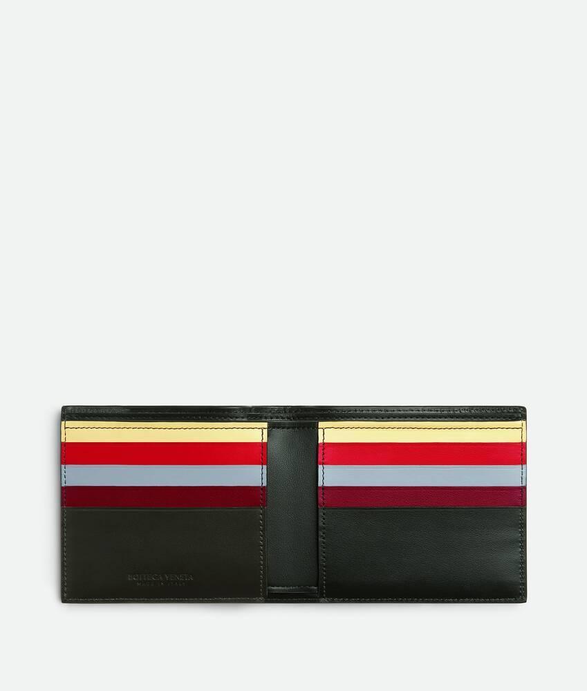 Men's Intrecciato Bi-Fold Wallet in Dark green/dark red/ice/deep red/pineapple Product Image