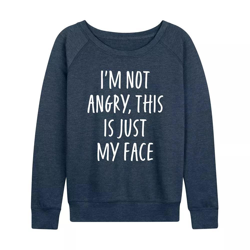 Womens Not Angry Just My Face French Terry Long Sleeve Tee Grey Indigo Product Image