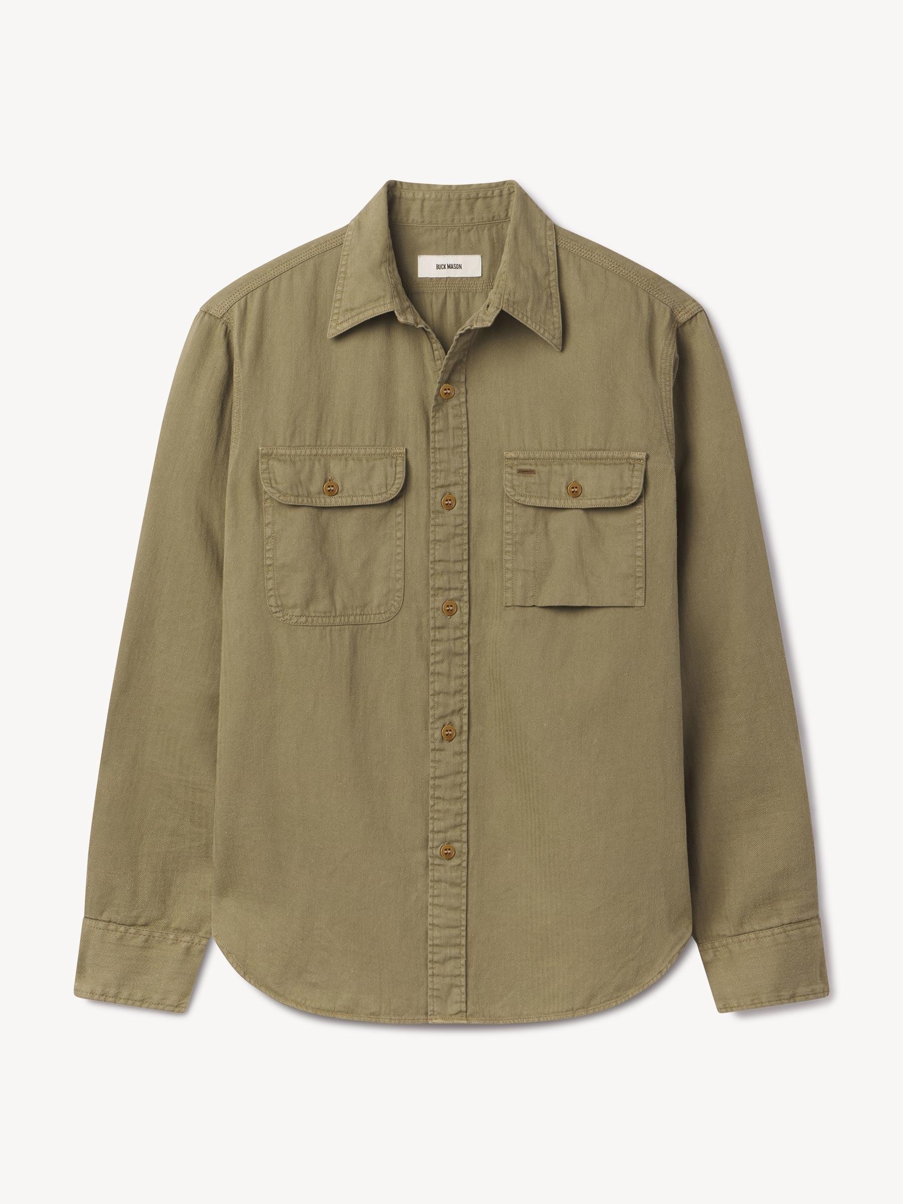 Olive Hemp HBT Soft Pack Station Shirt - Buck Mason- Modern American Classics Product Image