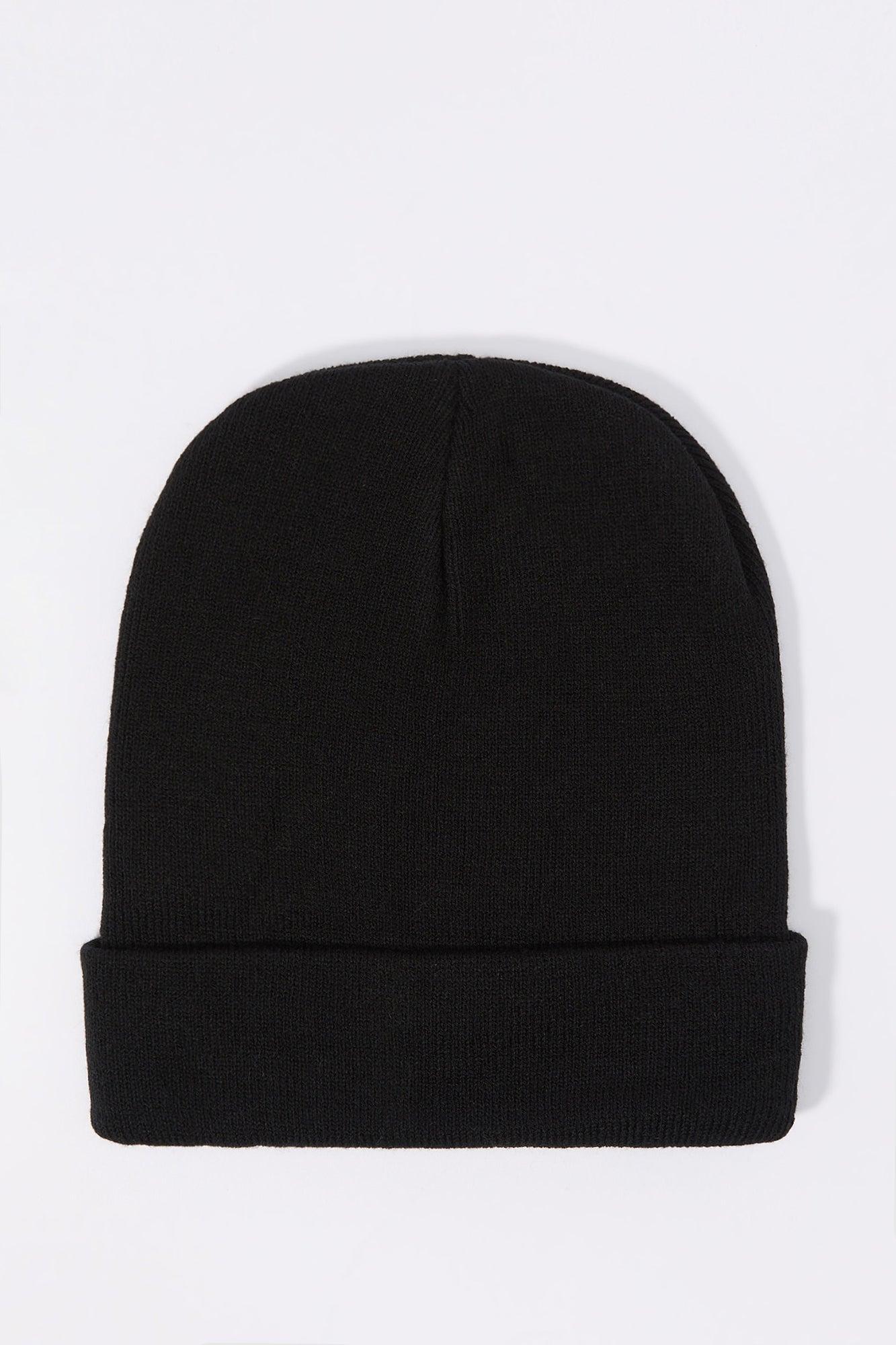 Embroidered Ribbed Knit Beanie Male Product Image