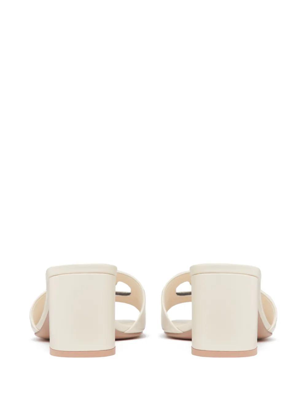 VALENTINO GARAVANI Vlogo Signature 60mm Leather Mules In White Product Image