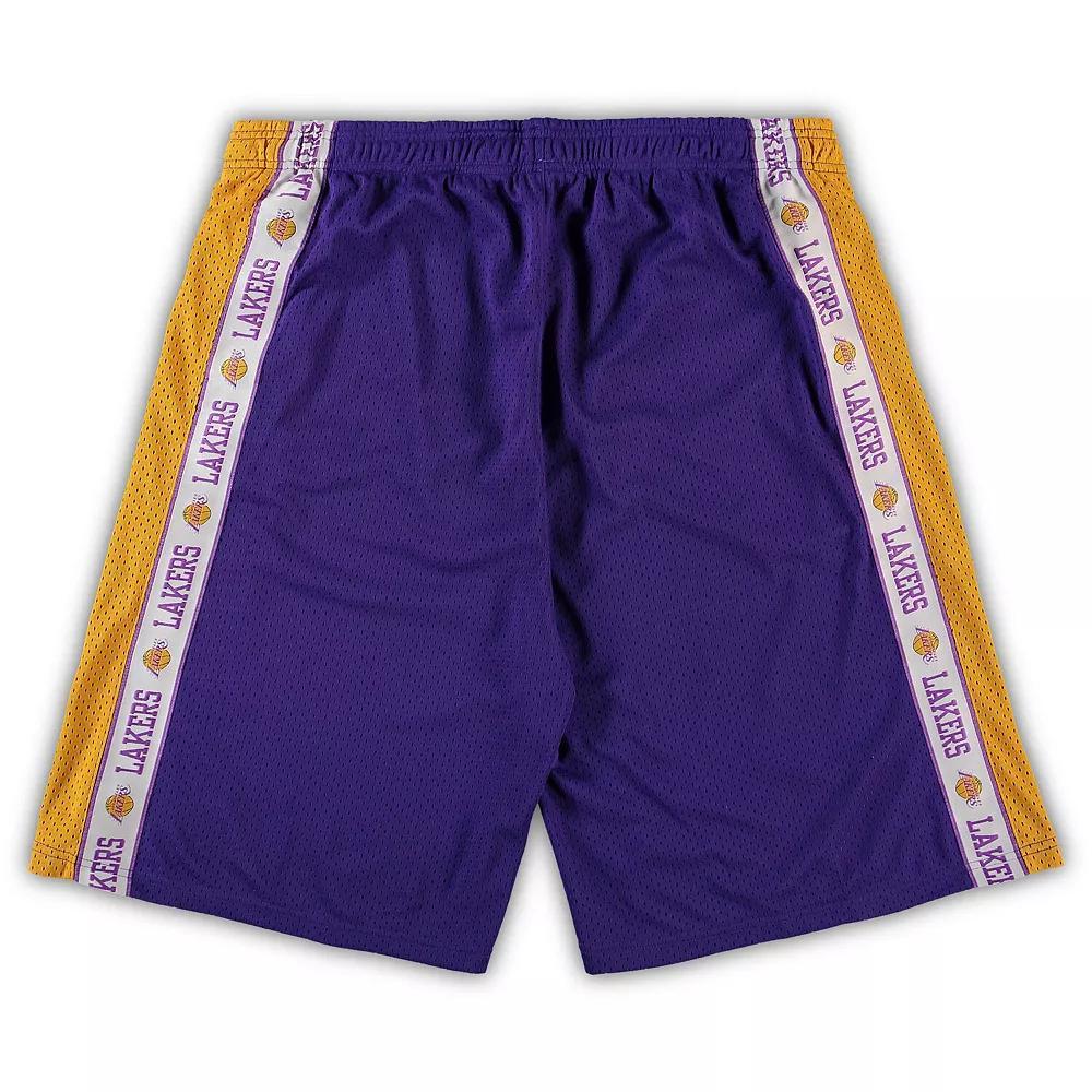 Men's Fanatics Branded Purple/Gold Los Angeles Lakers Big & Tall Tape Mesh Shorts, Size: 3XLT Product Image