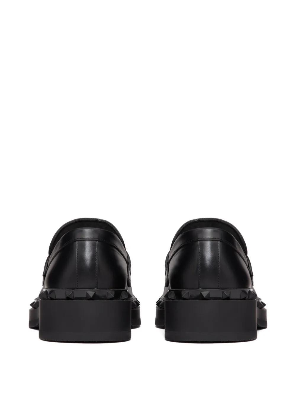 Rockstud leather loafers Product Image