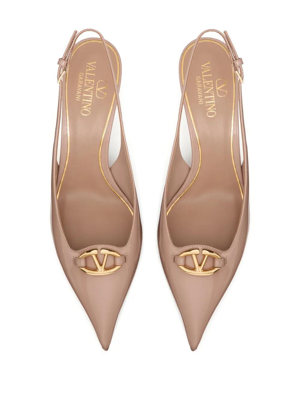60mm VLogo slingback leather pumps Product Image