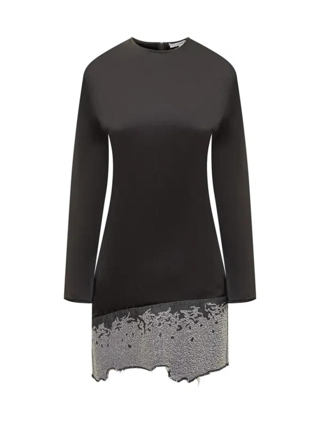 JW ANDERSON Deconstructed Satin Minidress In Black Product Image