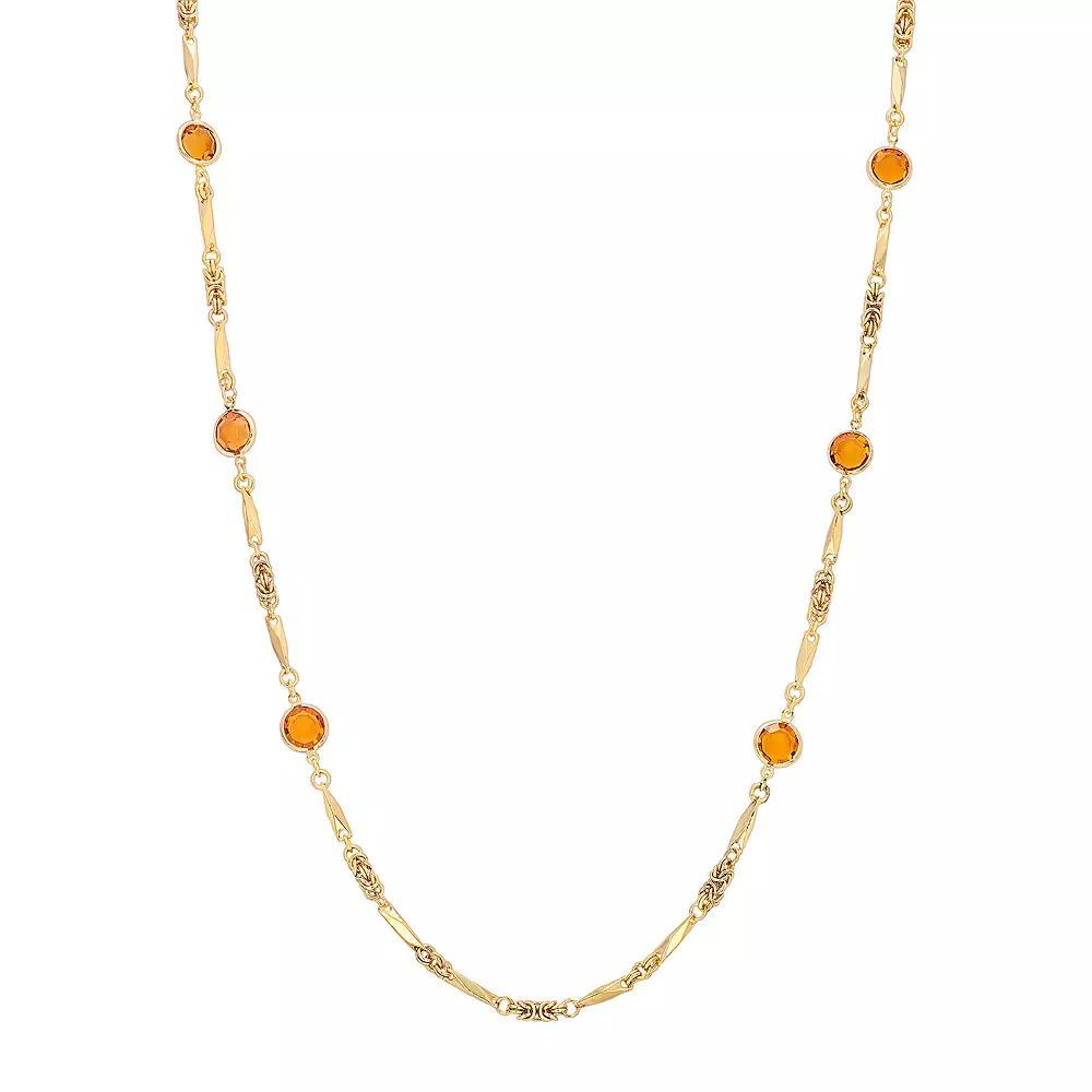 1928 Gold-tone Channel Necklace, Womens, Yellow Product Image