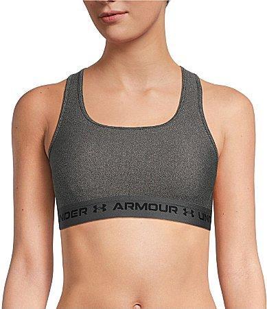 Under Armour Womens Armour Mid Crossback Heather Scoop Neck Sports Bra Product Image