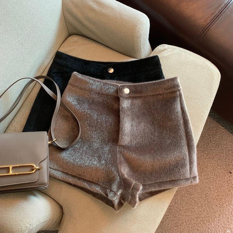 High Waist Plain Hot Pants Product Image