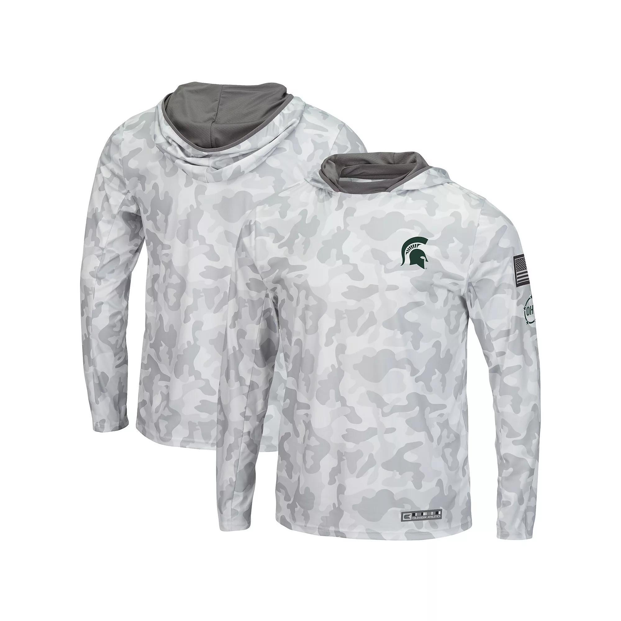 Men's Colosseum Arctic Camo Michigan State Spartans OHT Military Appreciation Long Sleeve Hoodie Top, Size: Large, Team Product Image