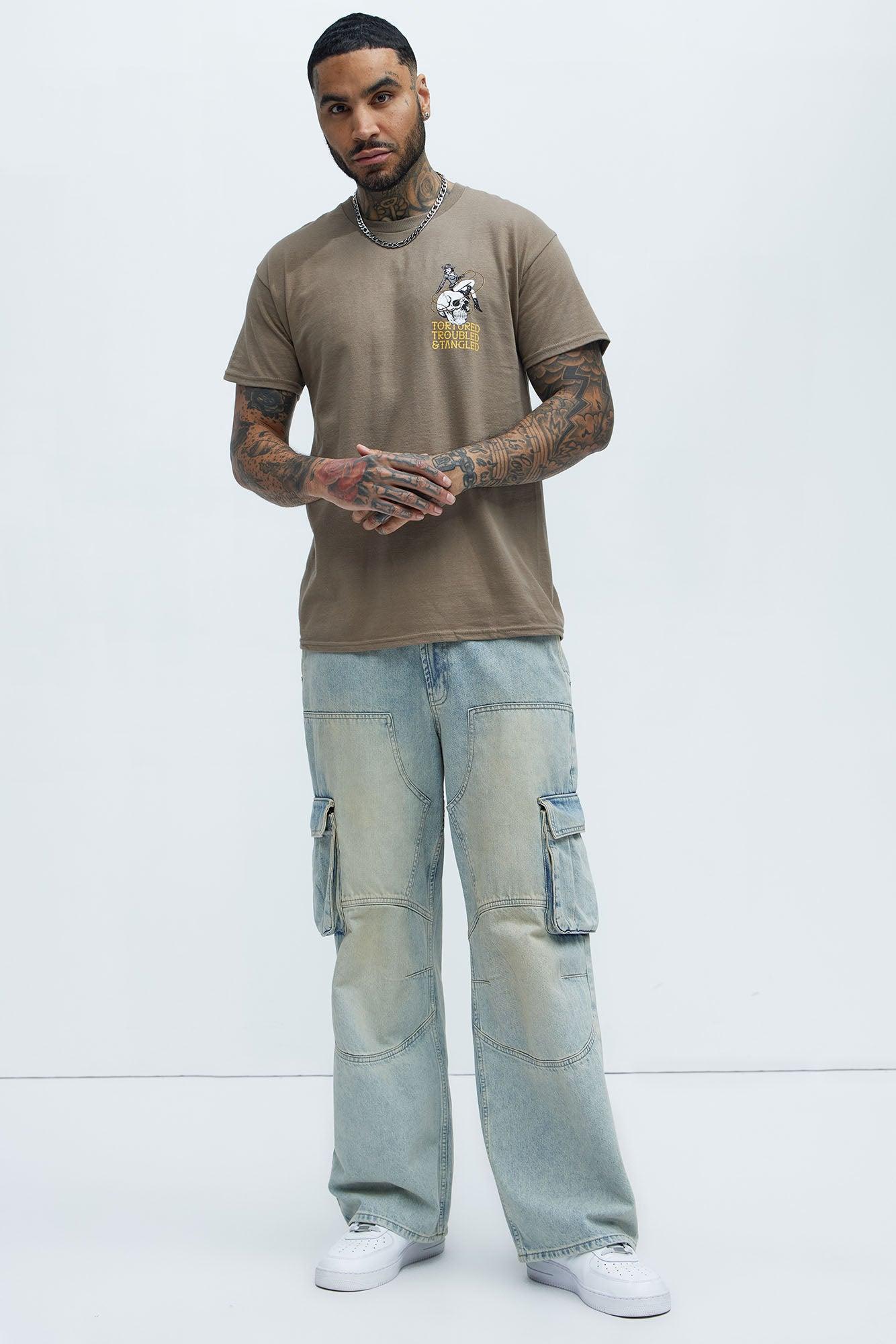 Tortured Troubled Tangled Short Sleeve Tee - Brown Product Image