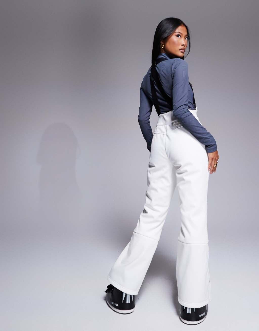 4505 Petite Ski soft shell water repellent kick flare ski pants in white  Product Image