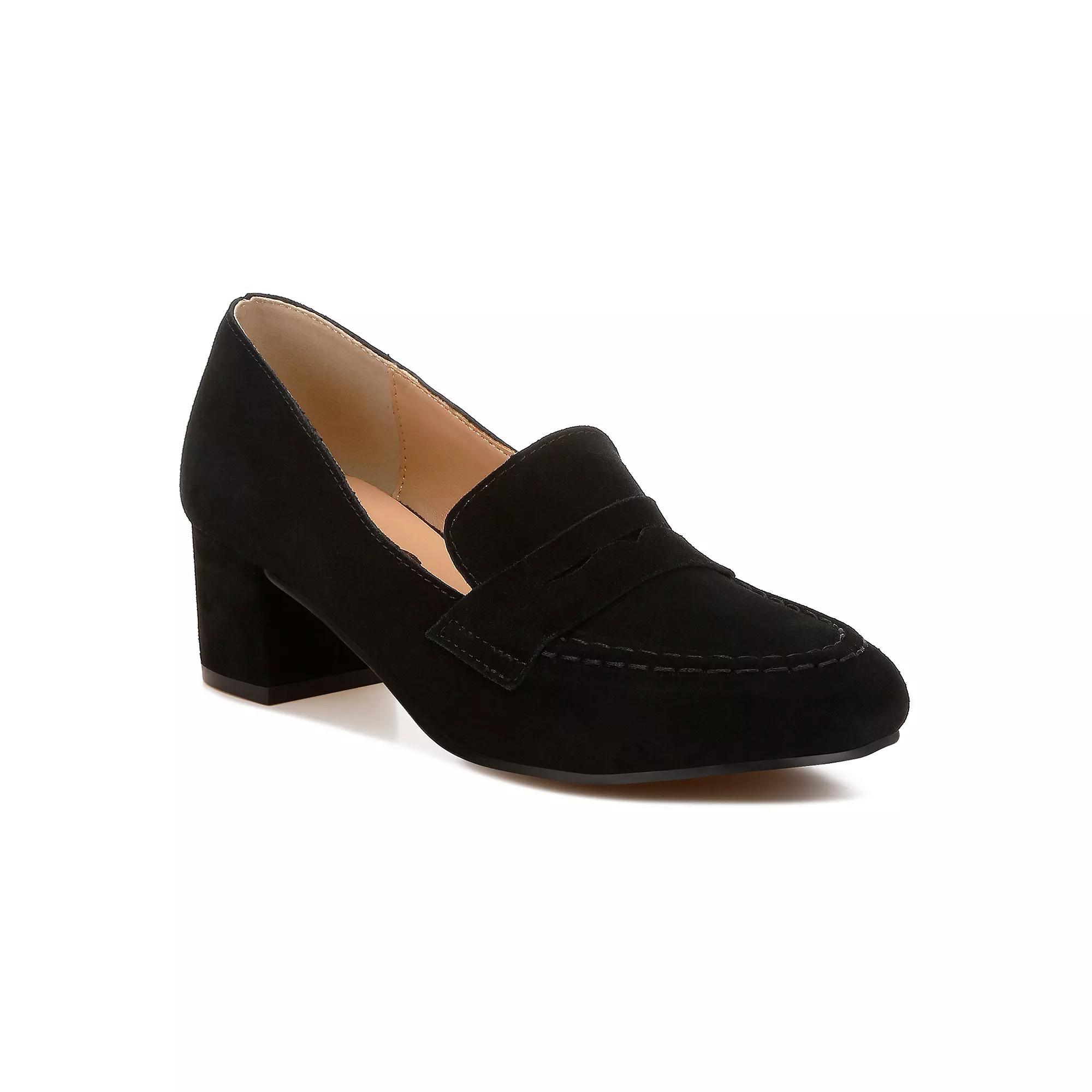 Rag & Co Astra Women's Suede Loafers, Size: 5, Black Product Image