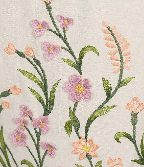 Antonio Melani Slava Embroidered Sleeveless Linen Blouse Product Image