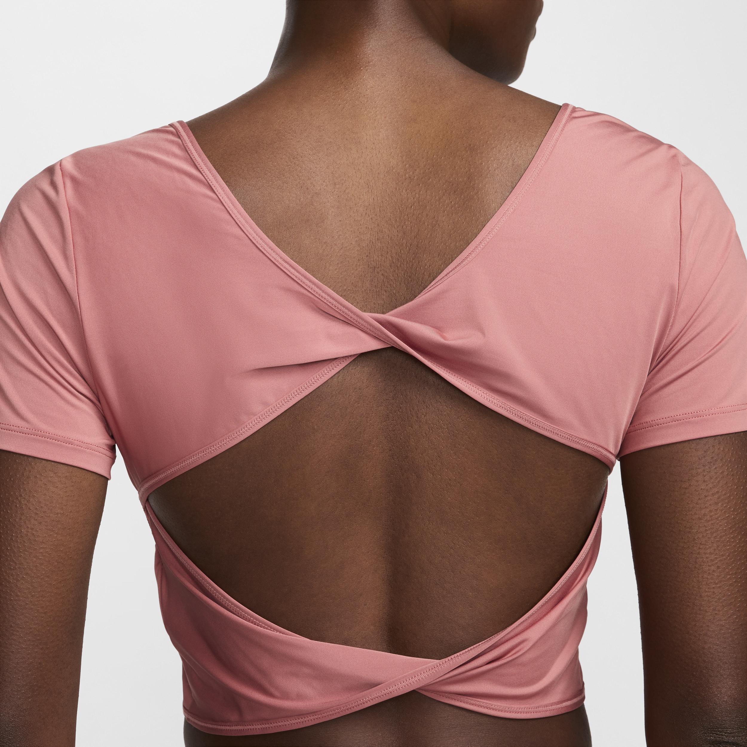 Nike One Classic Women's Dri-FIT Short-Sleeve Cropped Twist Top Product Image