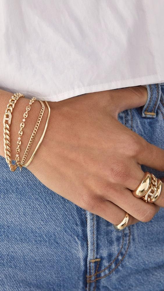 Zoe Chicco 14k Small Oval Snake Bracelet | Shopbop Product Image