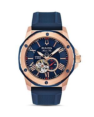 Bulova Mens Marine Star Automatic Gold Tone Stainless Steel Bracelet Watch - 97A174 Product Image