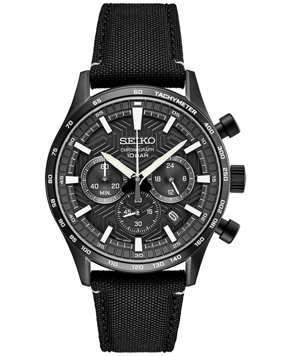 Seiko Essentials Mens Black Dial Chronograph Strap Watch - SSB417 Product Image