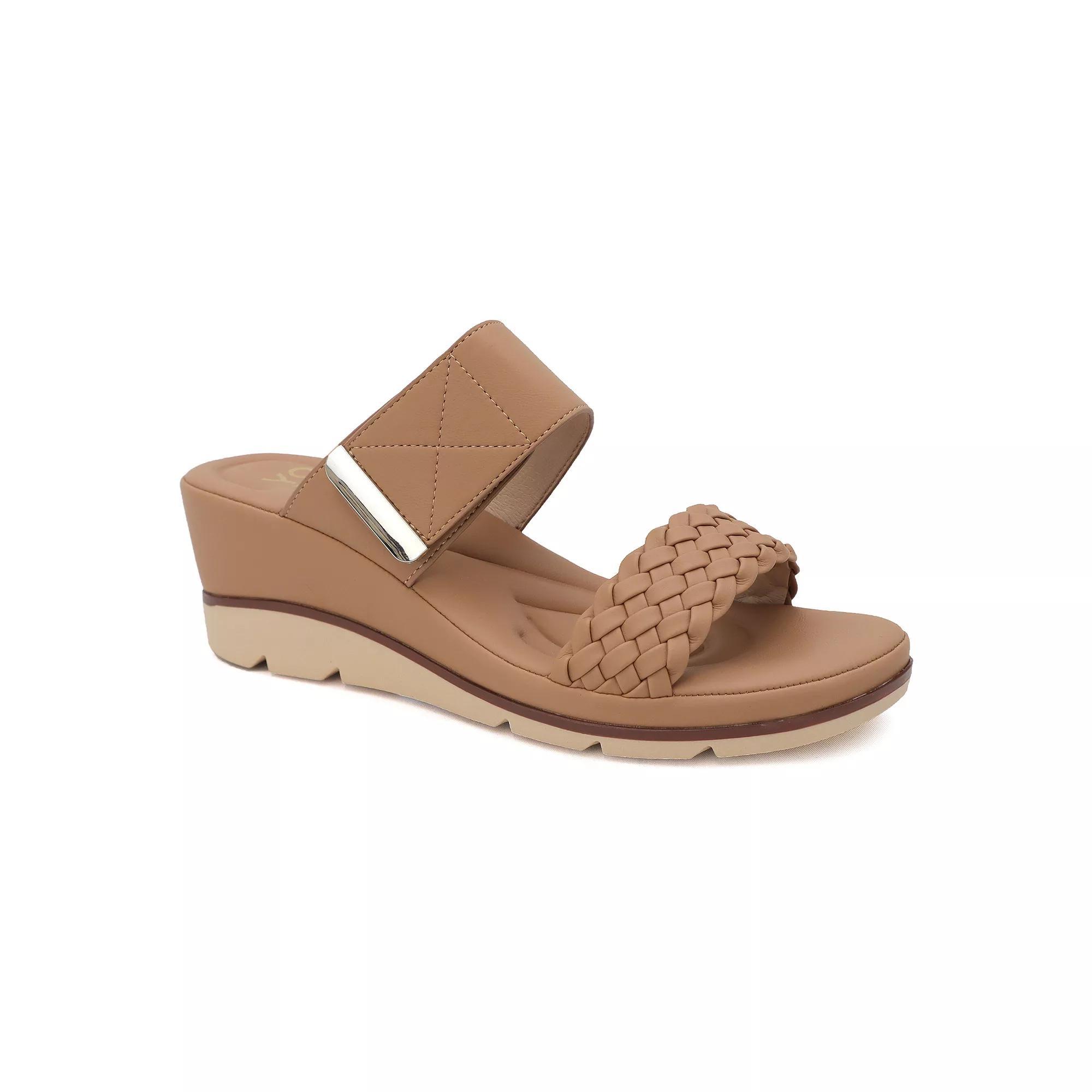 Yoki Sicily-03 Womens Low Wedge Open-Toe Sandals Product Image