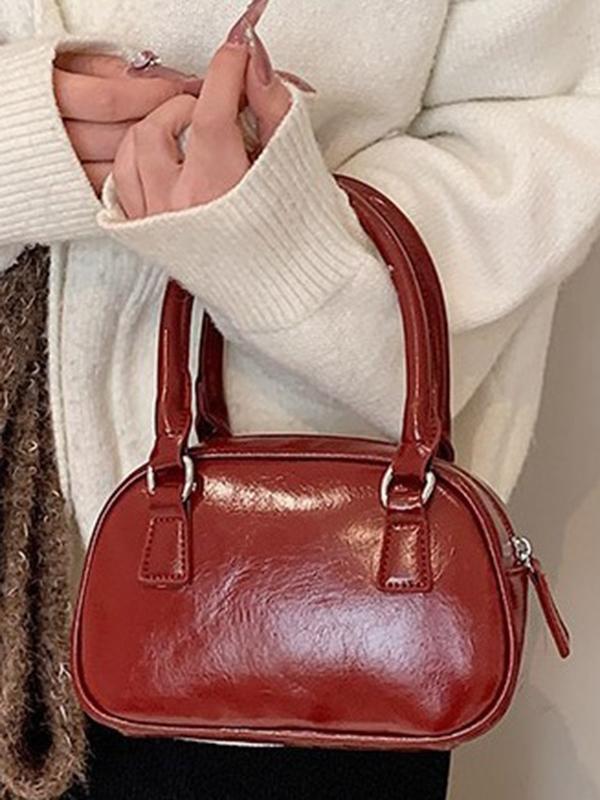 Geometric Solid Color Zipper Crossbody Bags Handbags Product Image