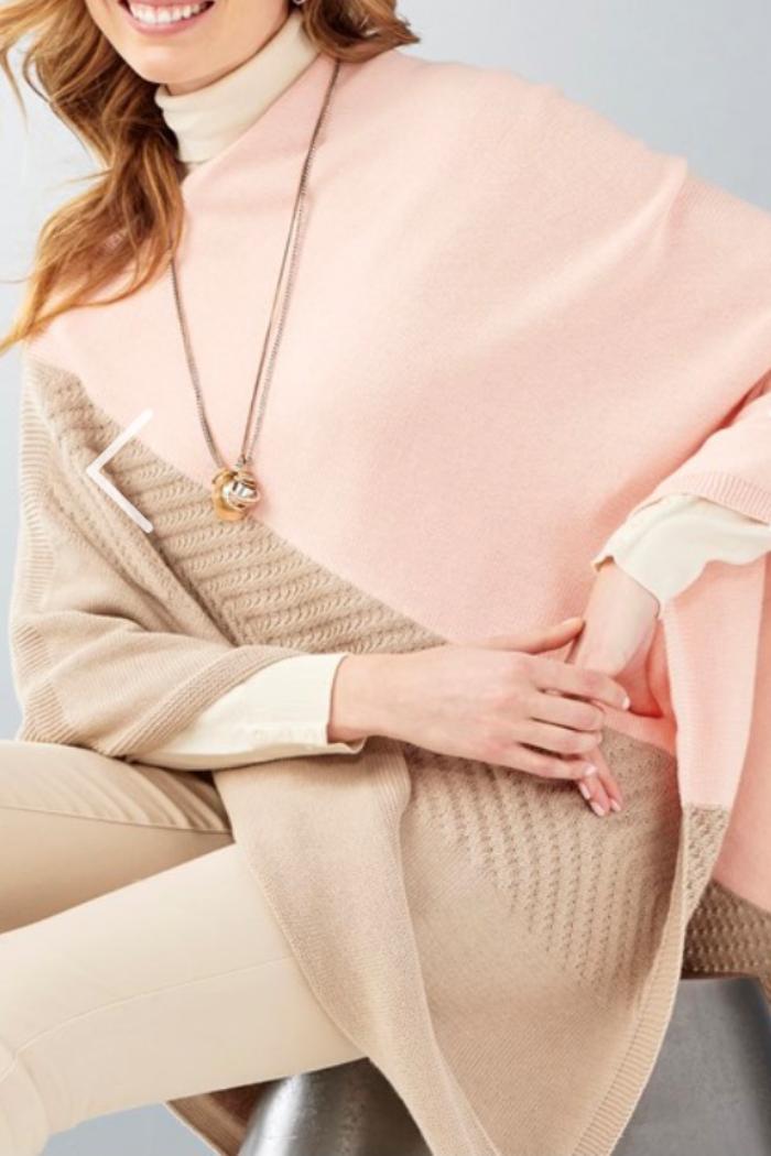 Color Block Poncho Product Image