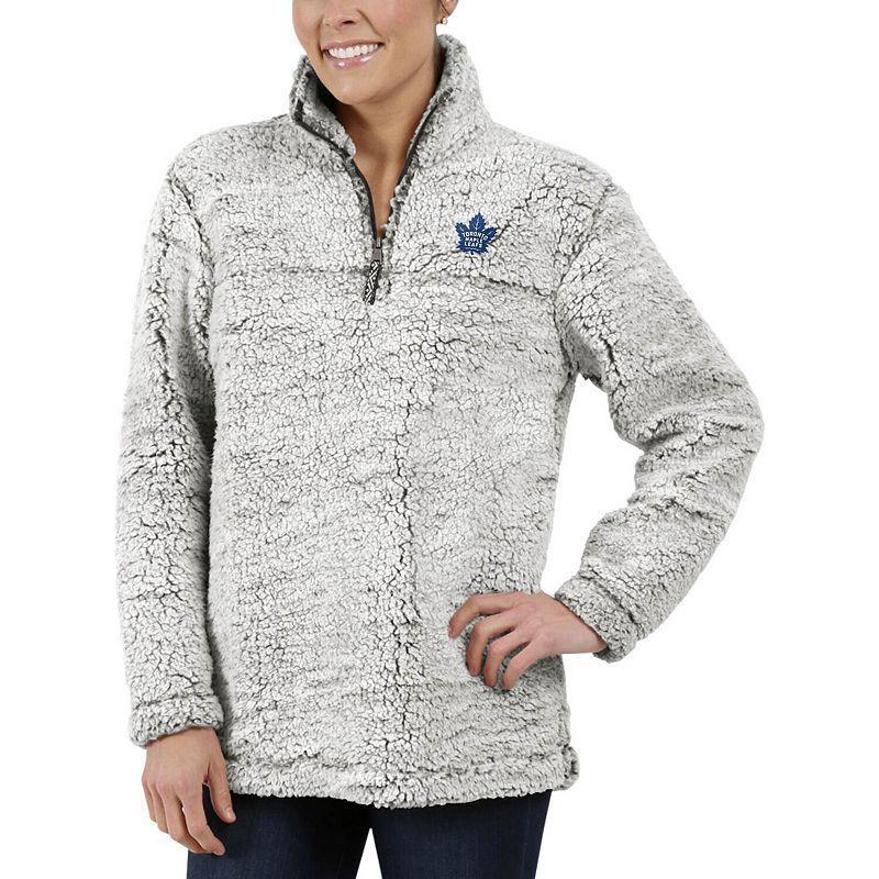 Women's G-III 4Her by Carl Banks Gray Toronto Maple Leafs Sherpa Quarter-Zip Pullover Jacket, Size: Small, Mpl Grey Product Image
