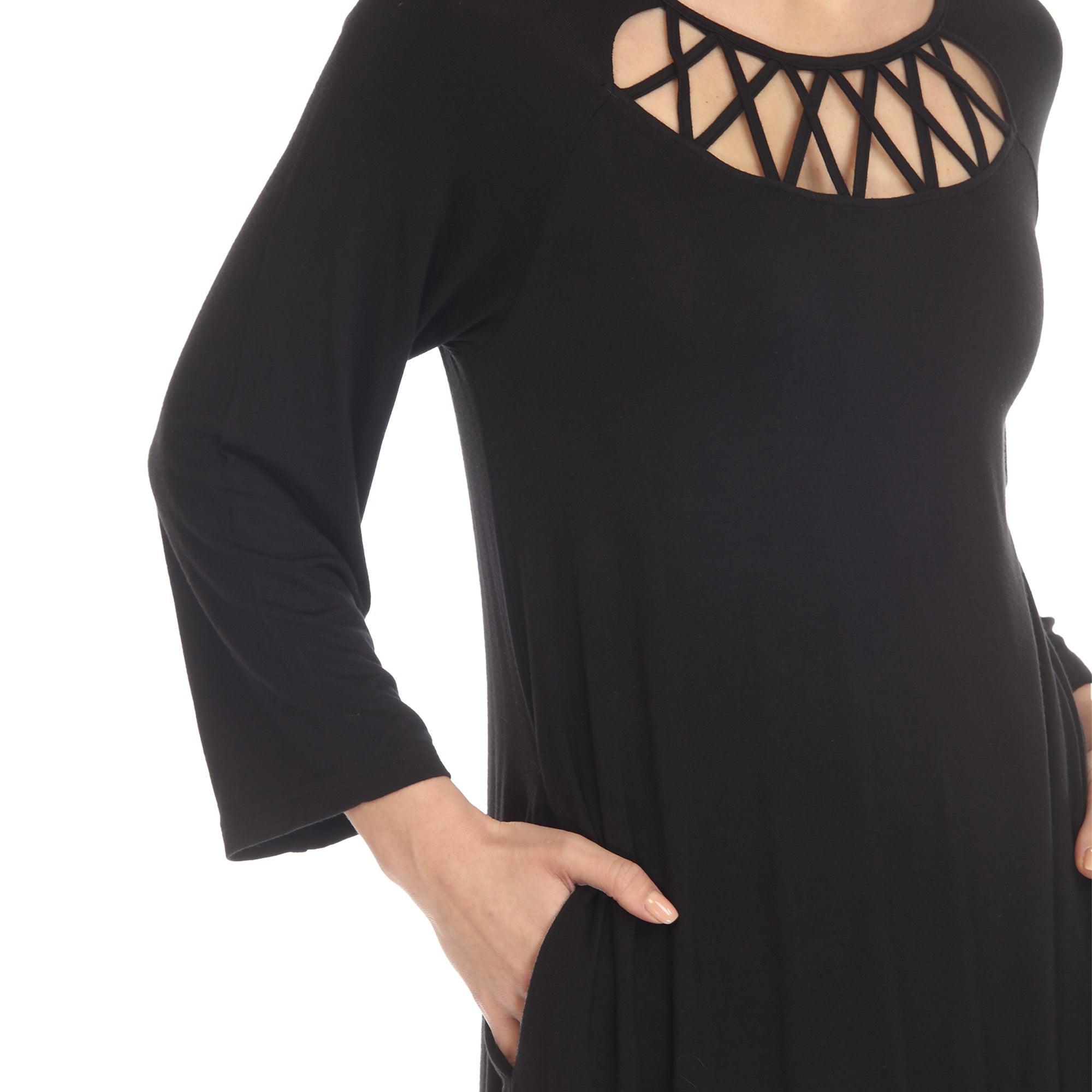 Criss Cross Neckline Swing Midi Dress Product Image