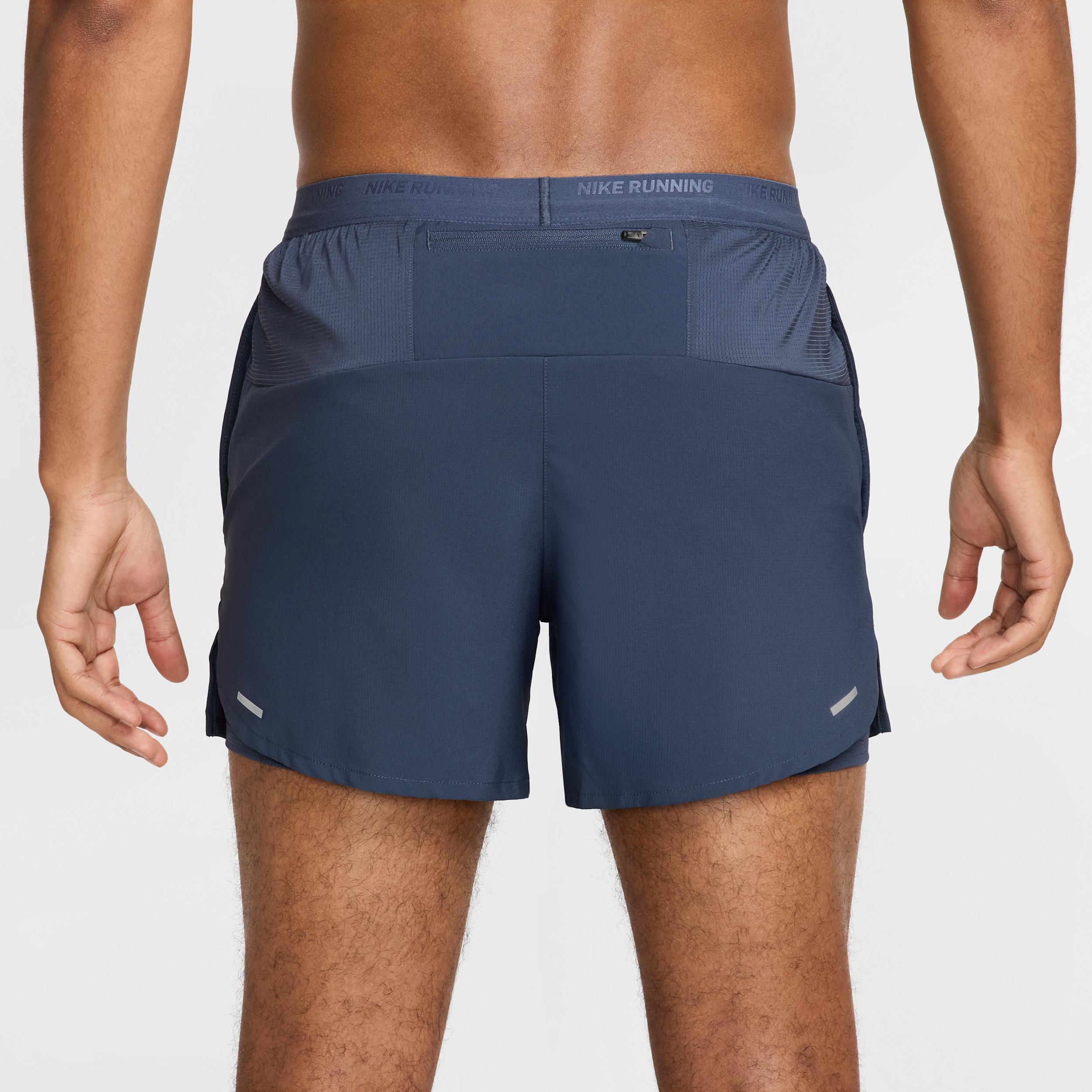 Nike Mens Dri-FIT Stride 2-in-1 5 Running Shorts in THUNBL/THUNBL/BLACK Product Image