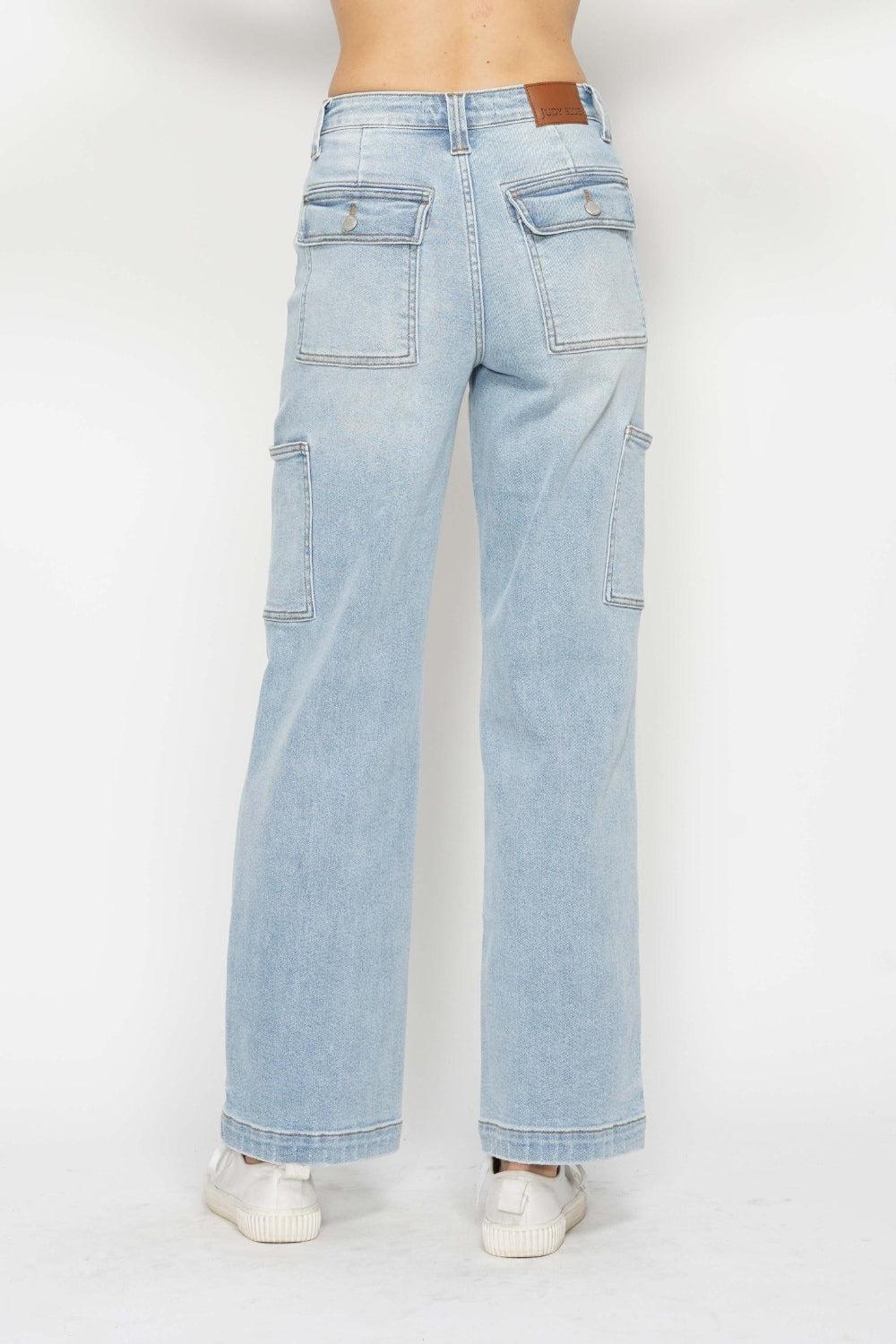 Paislee High Waist Straight Cargo Judy Blue Jeans - ONLINE EXCLUSIVE! Product Image