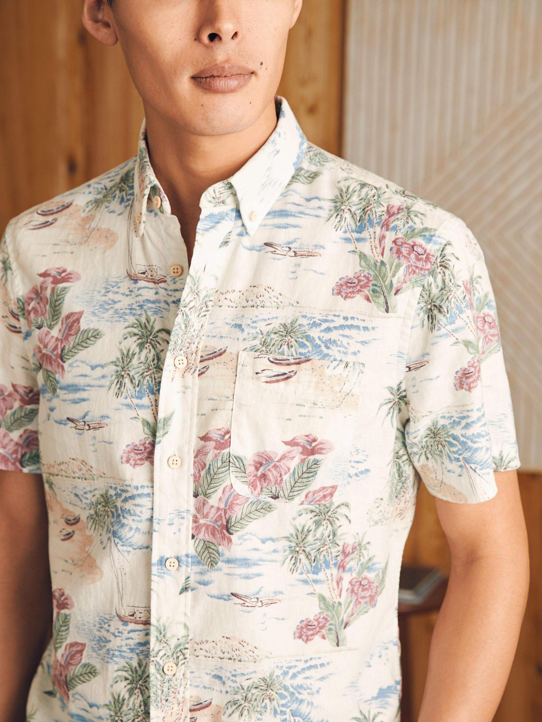 Short-Sleeve Breeze Shirt (Tall) - Molokai Scenic Tropical Male Product Image