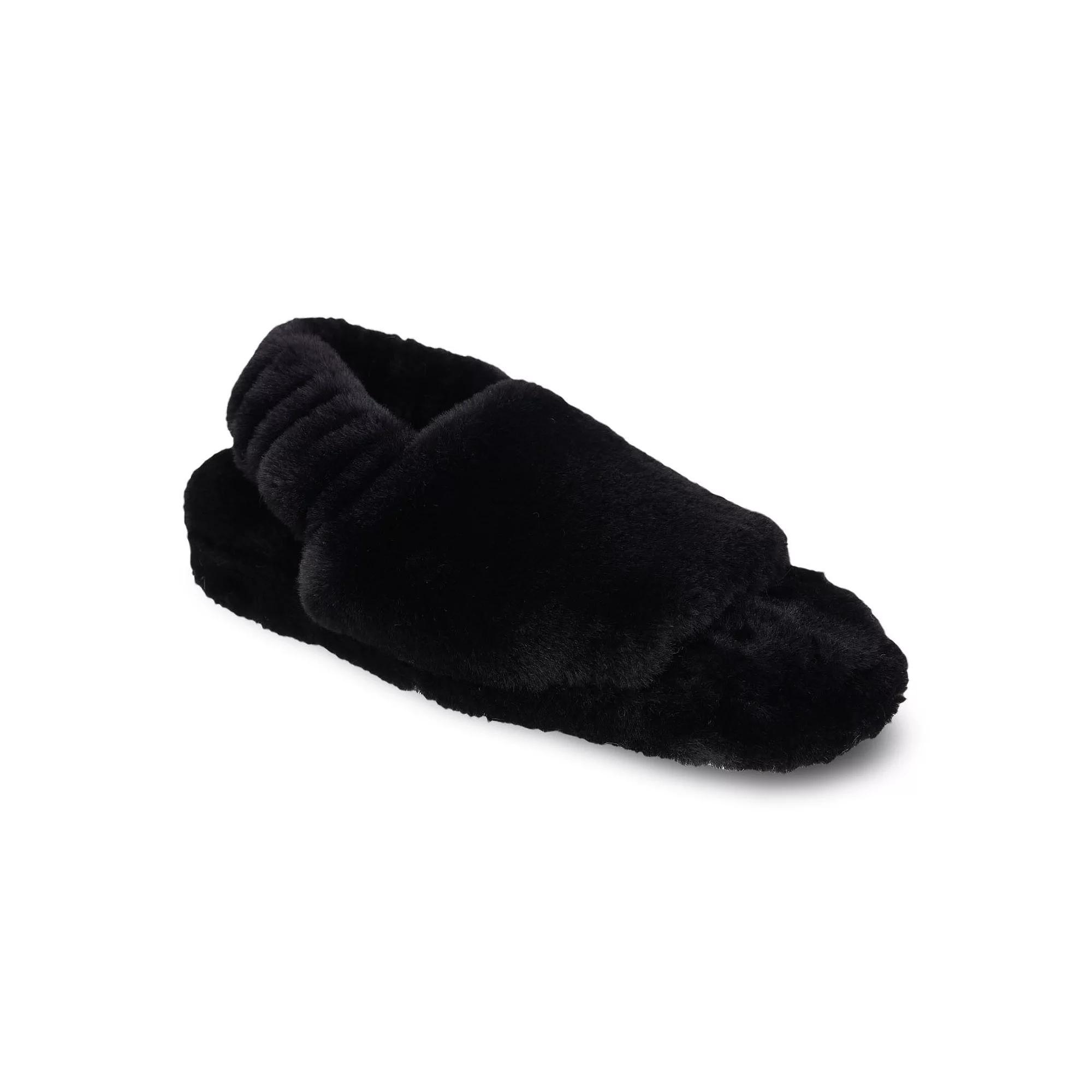 Rachel Rachel Roy Ruby Women's Faux-Fur Singback Slippers, Size: Large, Black Product Image