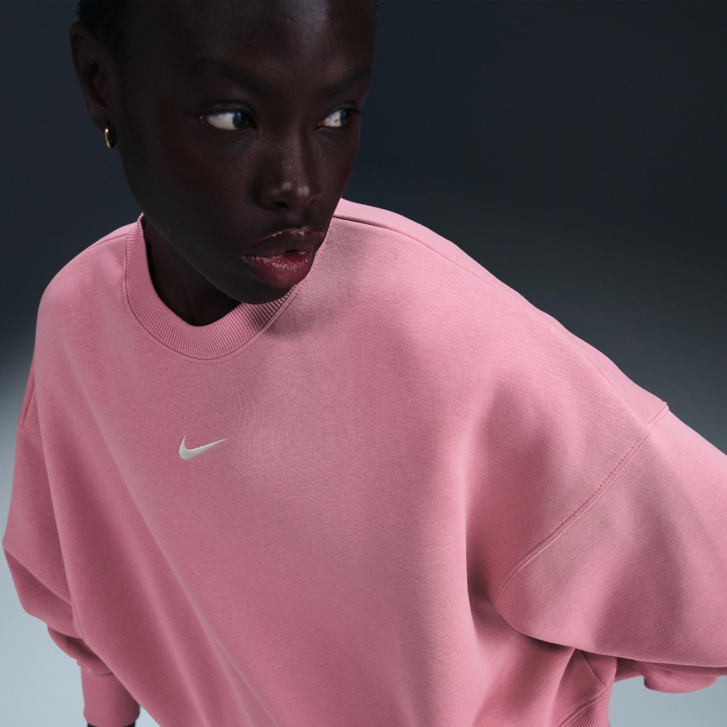 Nike Womens Sportswear Phoenix Fleece Oversized Crewneck Sweatshirt Product Image